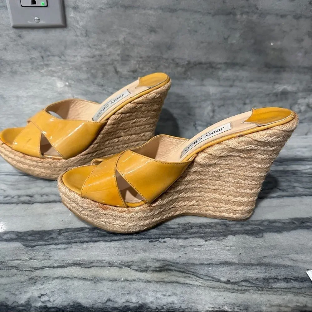 Jimmy Choo Authentic Patent Leather Espadrilles‎ with COA